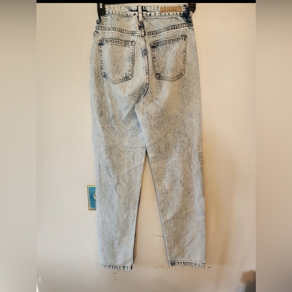 White Fox acid wash High Waist High Rise Jeans Denim Small - Picture 2 of 3